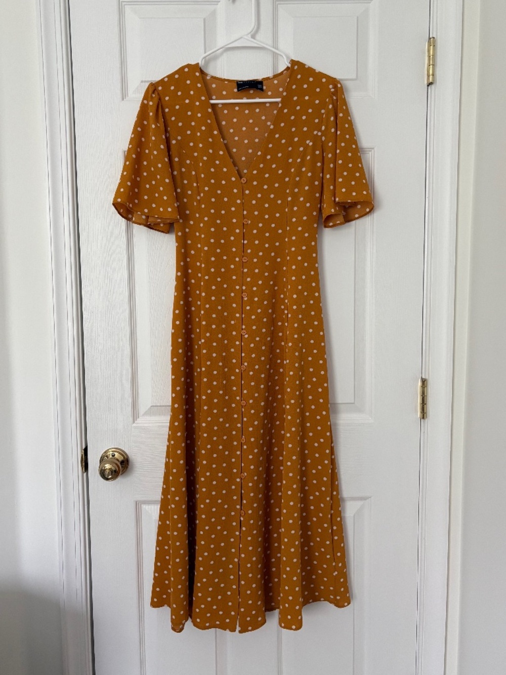 Polka Dot Short Sleeve Maxi Dress - Picture 1 of 3